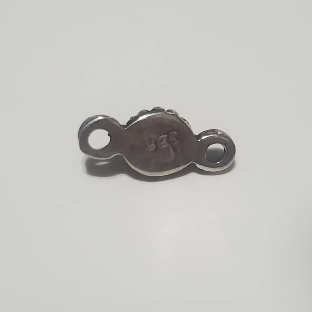 2/$15 Sterling Silver Link with Imitation Turquoise 14x7mm 925